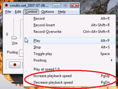 Playback speed change in RecAll-PRO