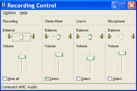 XP Recording Control