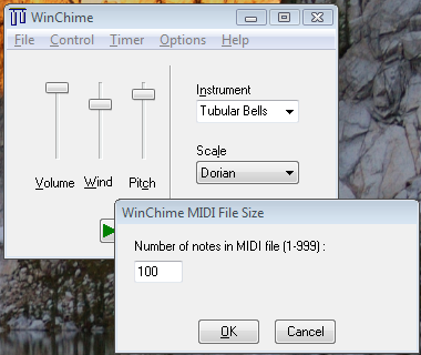 WinChime export MIDI file