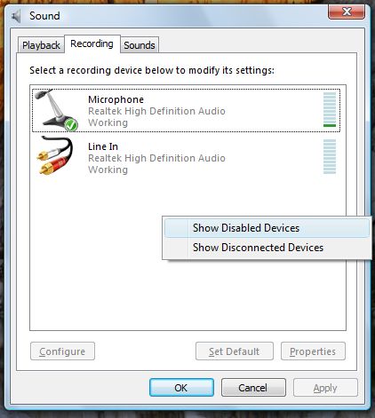show disabled devices
